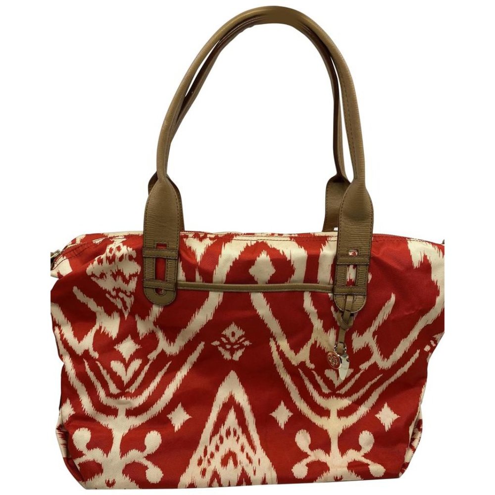 Stella & Dot Red Print Fabric Shoulder Bag
